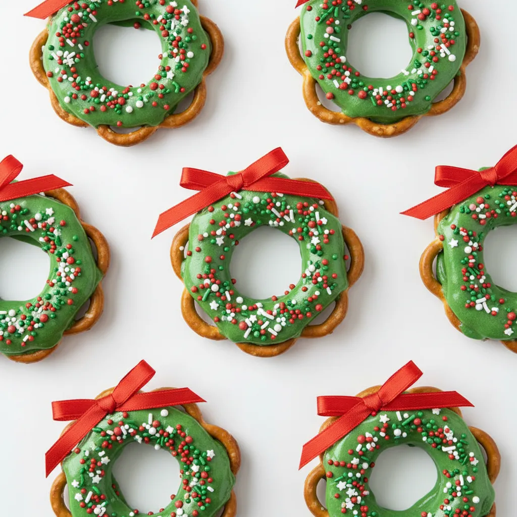 Christmas Pretzel Wreaths