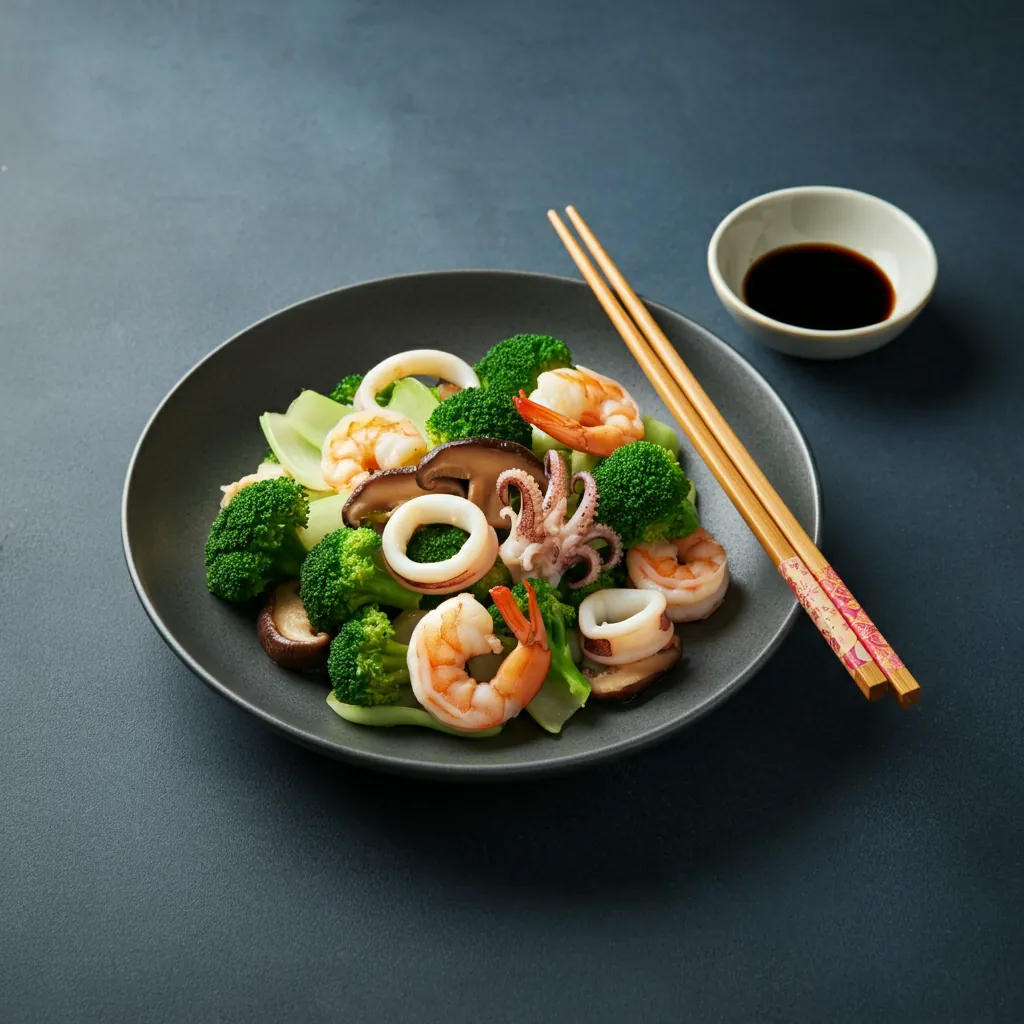 해물 채소 볶음 덮밥